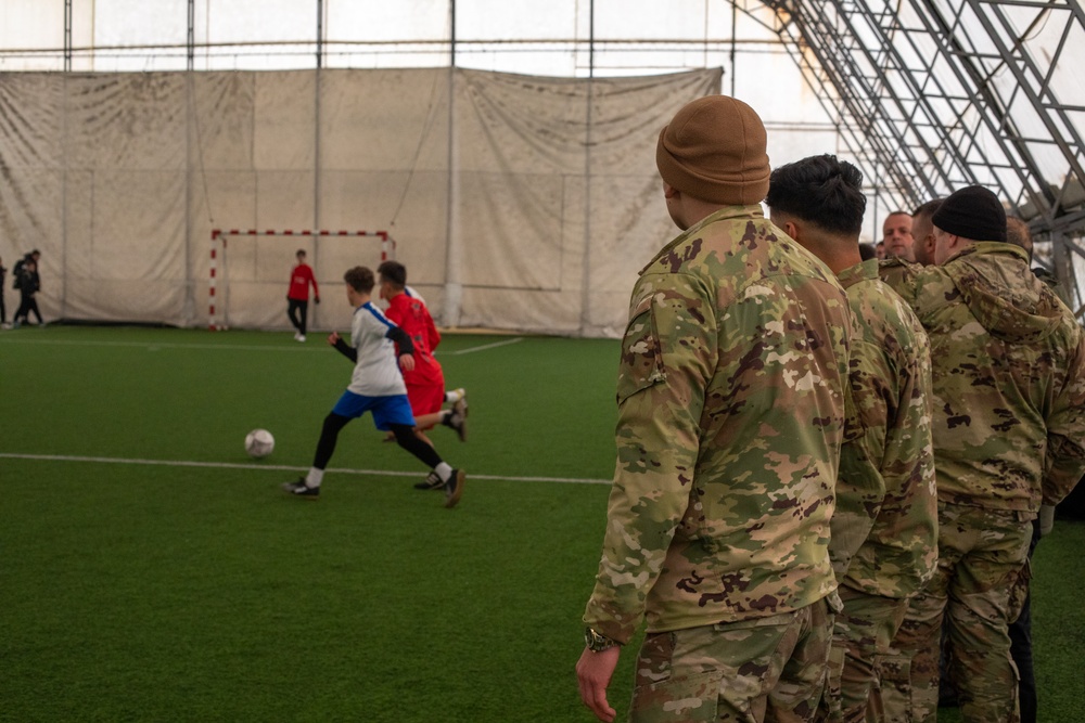 NATO-led KFOR Soldiers show support at youth soccer tournament