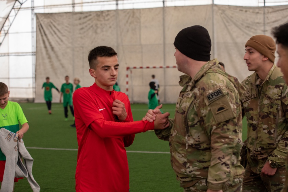 NATO-led KFOR Soldiers show support at youth soccer tournament