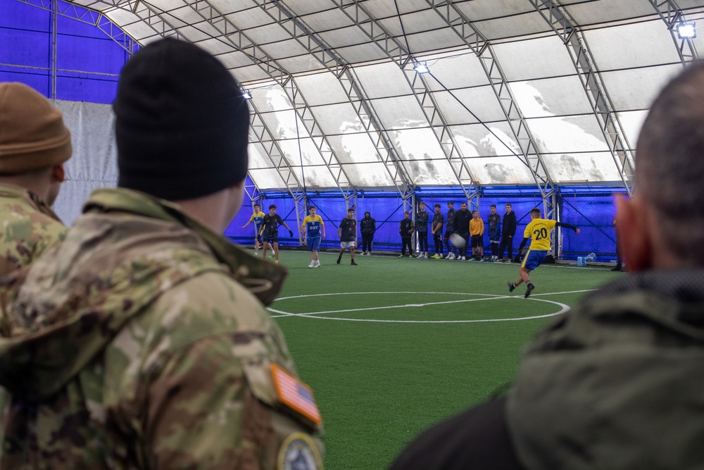 NATO-led KFOR Soldiers show support at youth soccer tournament