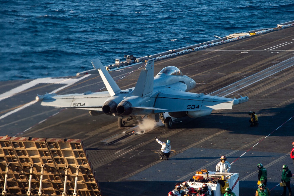 Flight Operations are conducted aboard USS Carl Vinson (CVN 70)