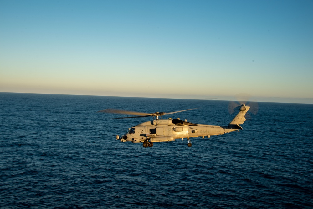 Flight Operations are conducted aboard USS Carl Vinson (CVN 70)