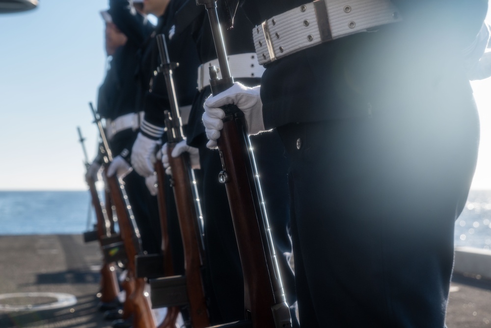 A Burial-at-Sea ceremony is conducted aboard USS Carl Vinson (CVN 70)