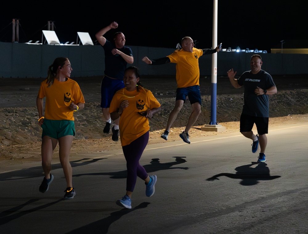 Airmen participate in haunted 5K race