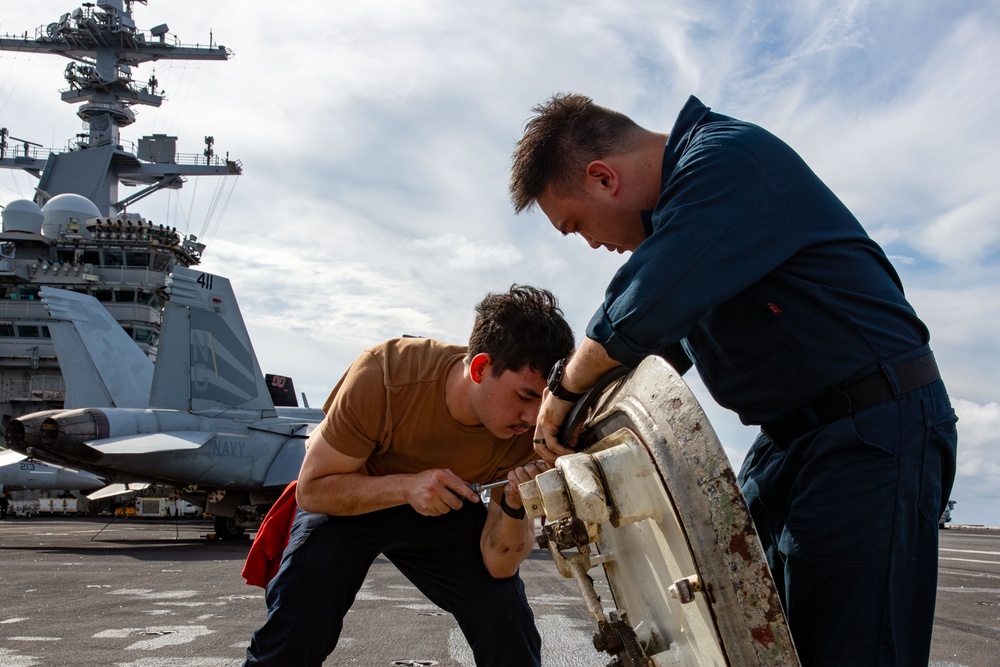 Abraham Lincoln Sailors conduct routine operations