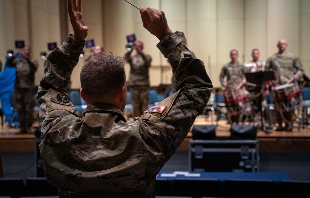 U.S. Army Herald Trumpets rehearse in anticipation of the 60th Presidential Inauguration