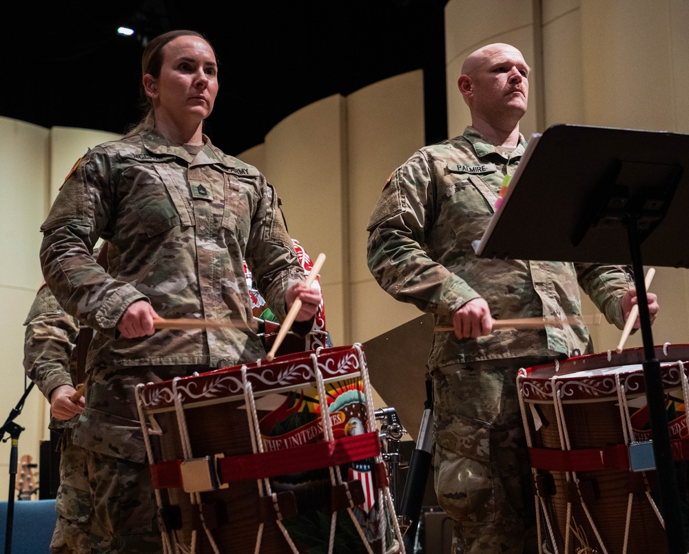 U.S. Army Herald Trumpets rehearse in anticipation of the 60th Presidential Inauguration