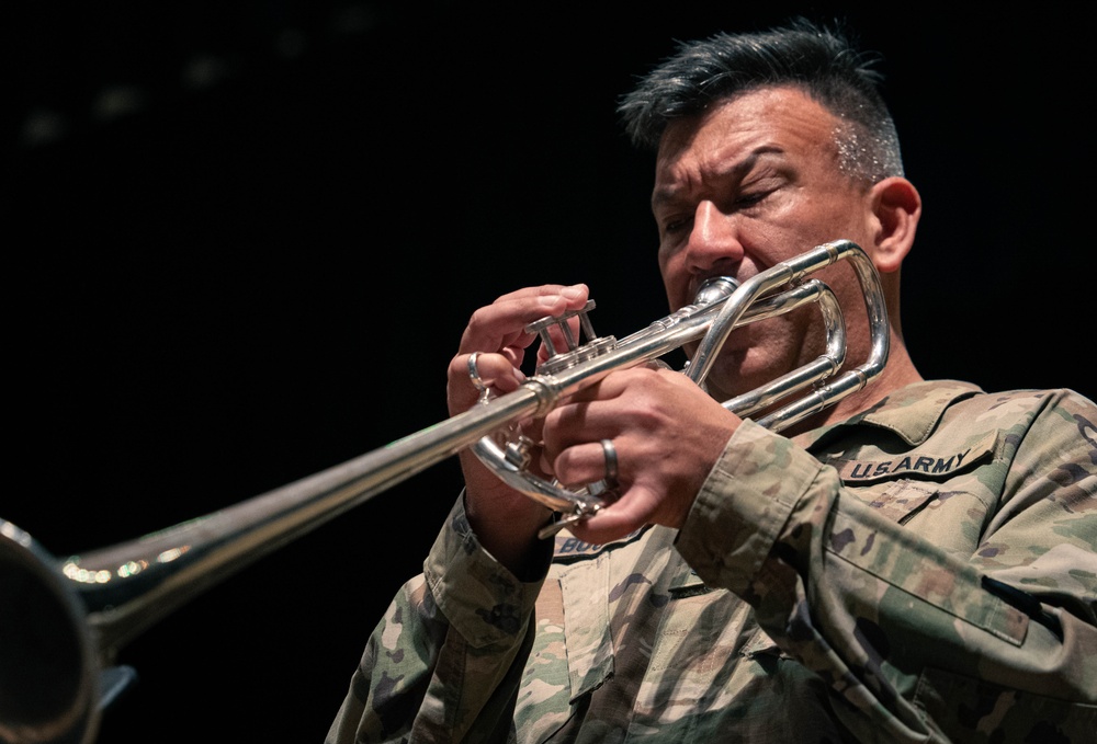 U.S. Army Herald Trumpets rehearse in anticipation of the 60th Presidential Inauguration