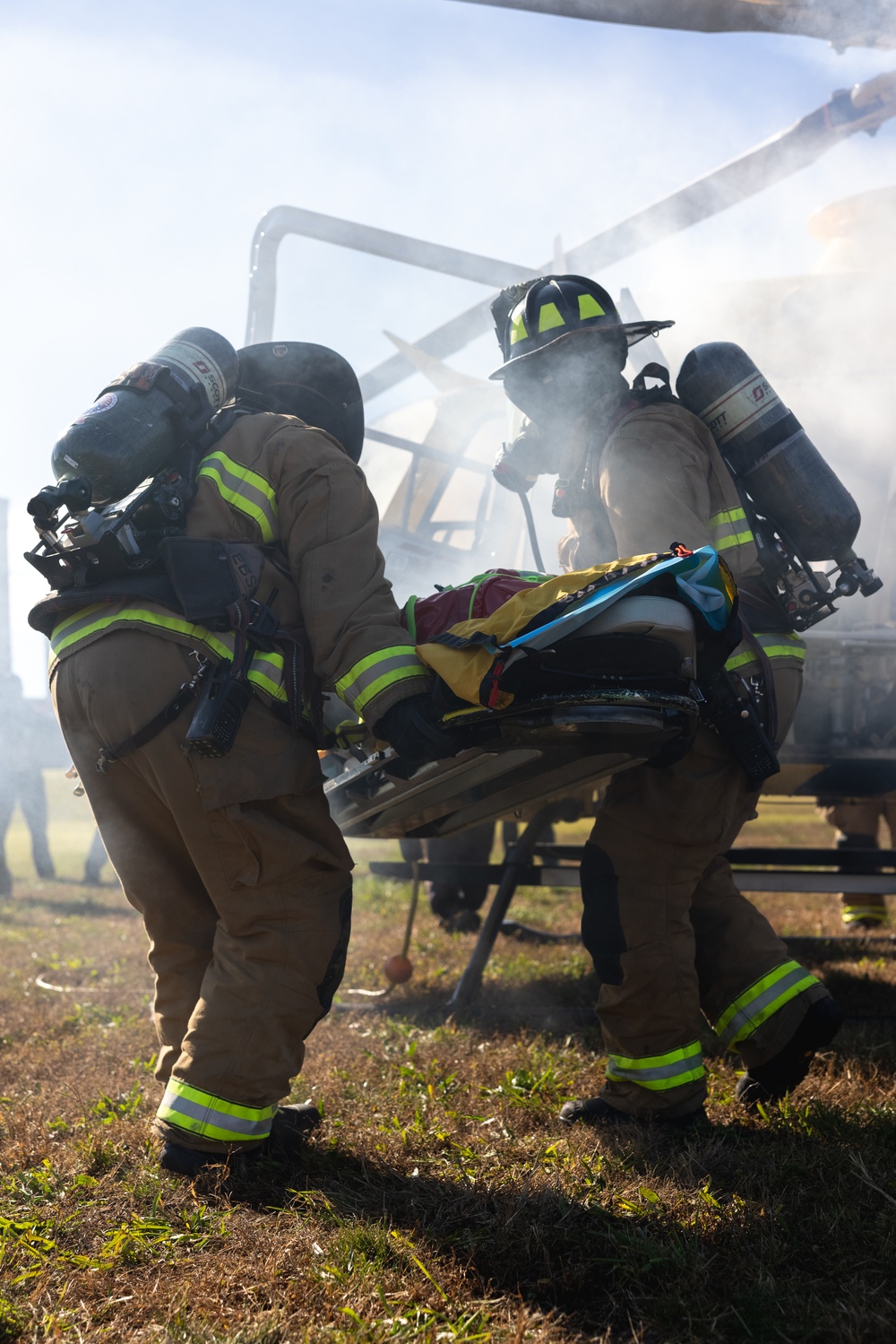 Quantico Fire and Emergency Services participate in emergency evacuation exercise