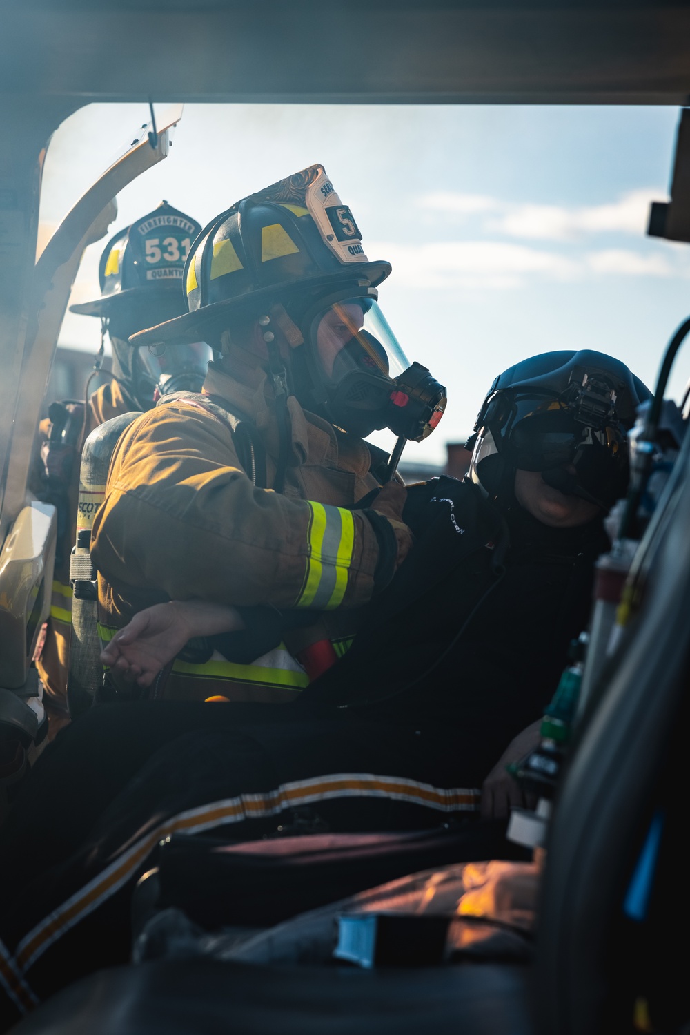 Quantico Fire and Emergency Services participate in emergency evacuation exercise