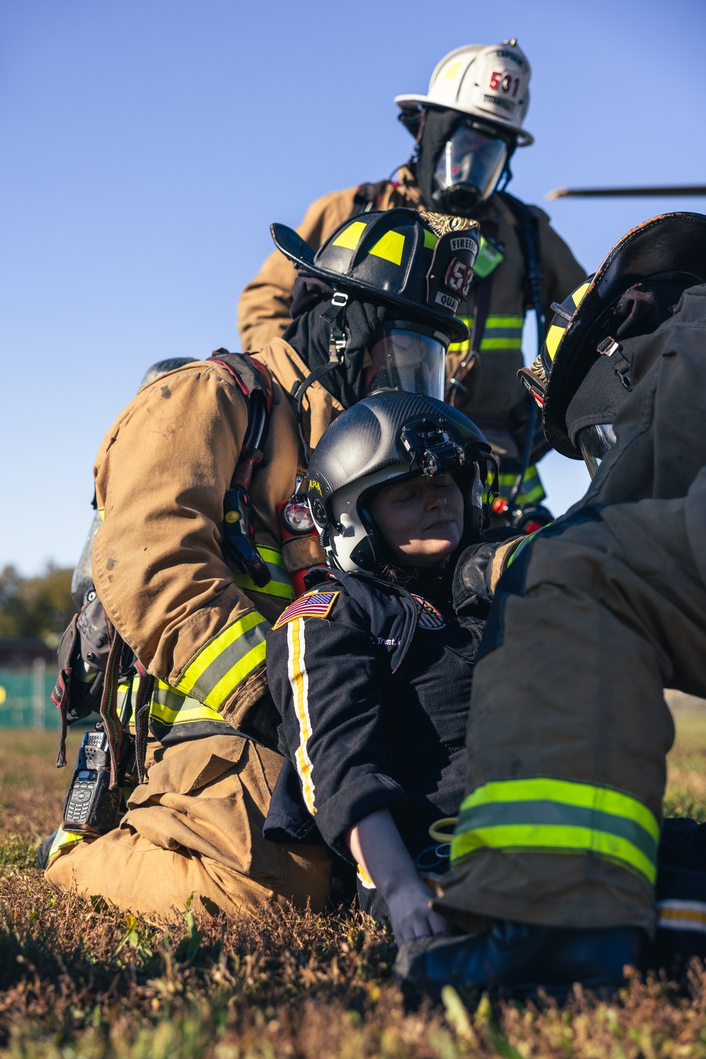 Quantico Fire and Emergency Services participate in emergency evacuation exercise