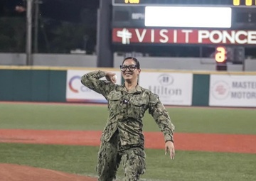 NTAG Miami Sailor Takes the Mound at Leones de Ponce Salute to Service Game