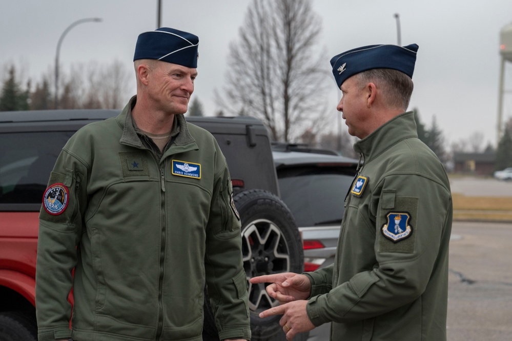 Brigadier General Chris Hammond visits Grand Forks Air Force Base