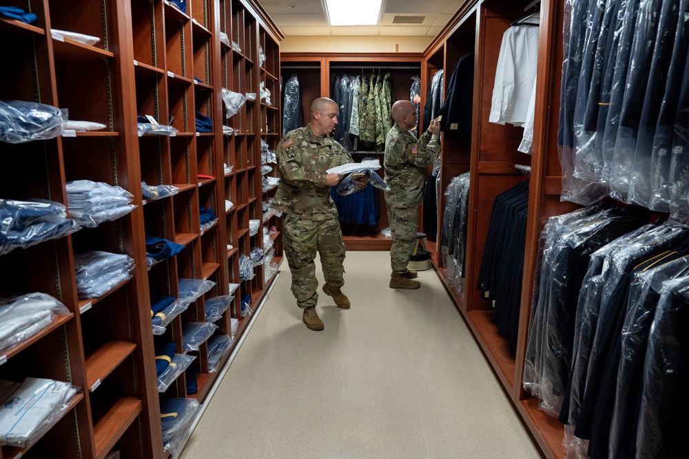 United States Army liaison case managers prepare uniform