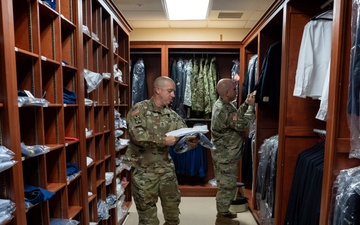 United States Army liaison case managers prepare uniform