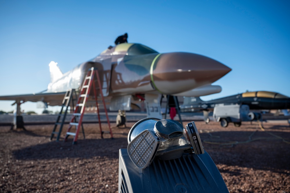 M1 Aircraft Maintenance Program corrosion control flight revitalizes F-4C Phantom II display at Holloman