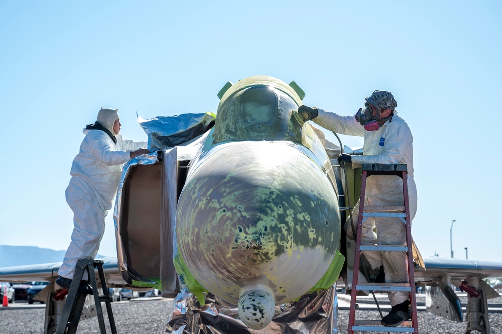 M1 Aircraft Maintenance Program corrosion control flight revitalizes F-4C Phantom II display at Holloman