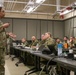 Logistics planner, briefs U.S., French and German planners during the III Armored Corps’ Final Planning Even