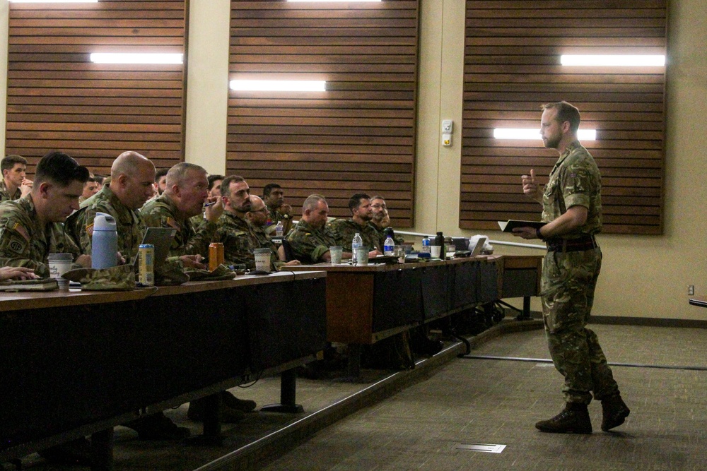 3rd U.K. Officer briefs Allies during command post exercise final planning event