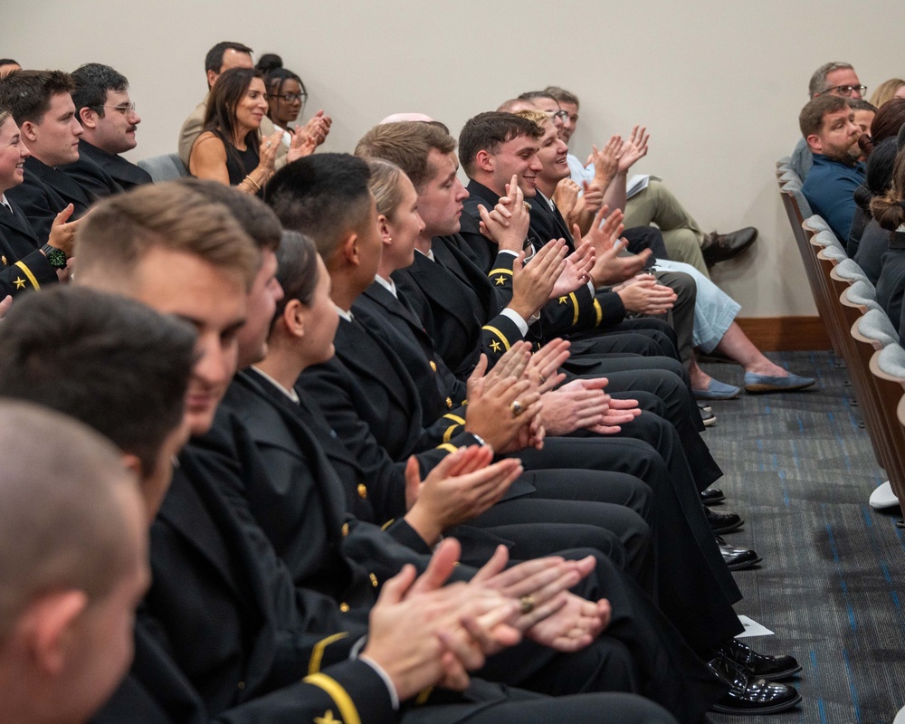 C3F gives remarks at Division Officer Course Graduation