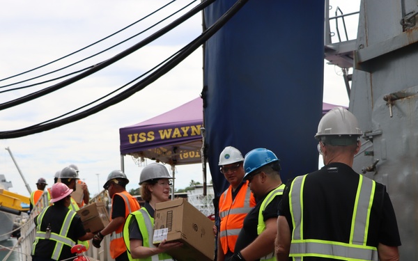 Provisions onload aboard USS Wayne E. Meyer (DDG 108)