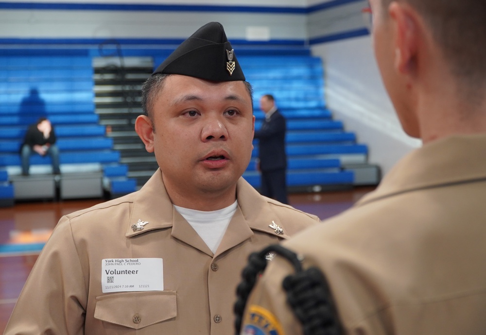 NWS Yorktown Sailors volunteer at York High School during annual NJROTC event