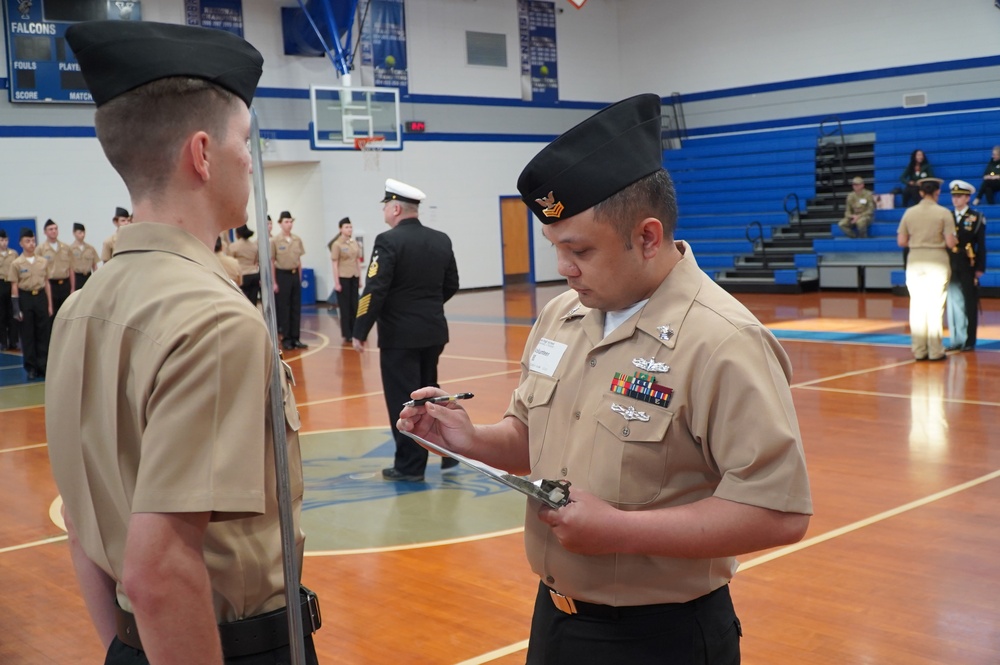 NWS Yorktown Sailors volunteer at York High School during annual NJROTC event