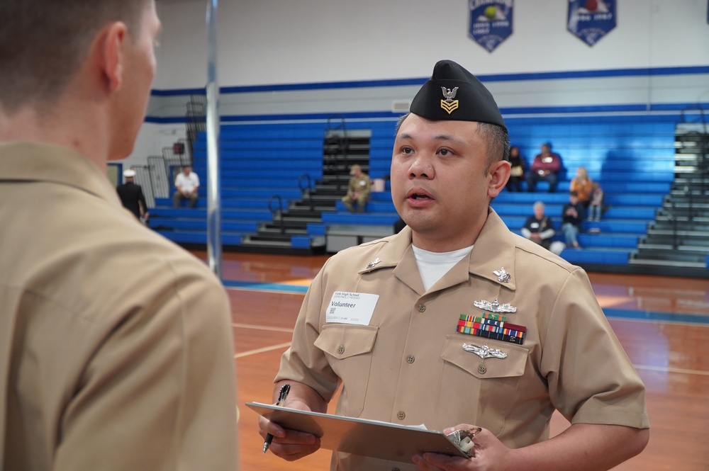 NWS Yorktown Sailors volunteer at York High School during annual NJROTC event