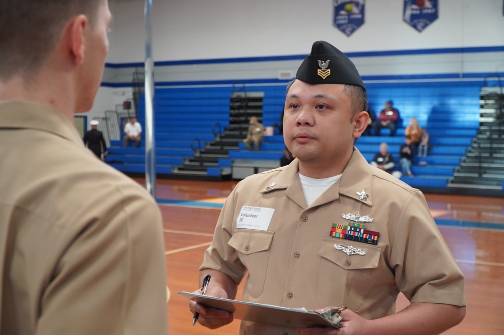 NWS Yorktown Sailors volunteer at York High School during annual NJROTC event