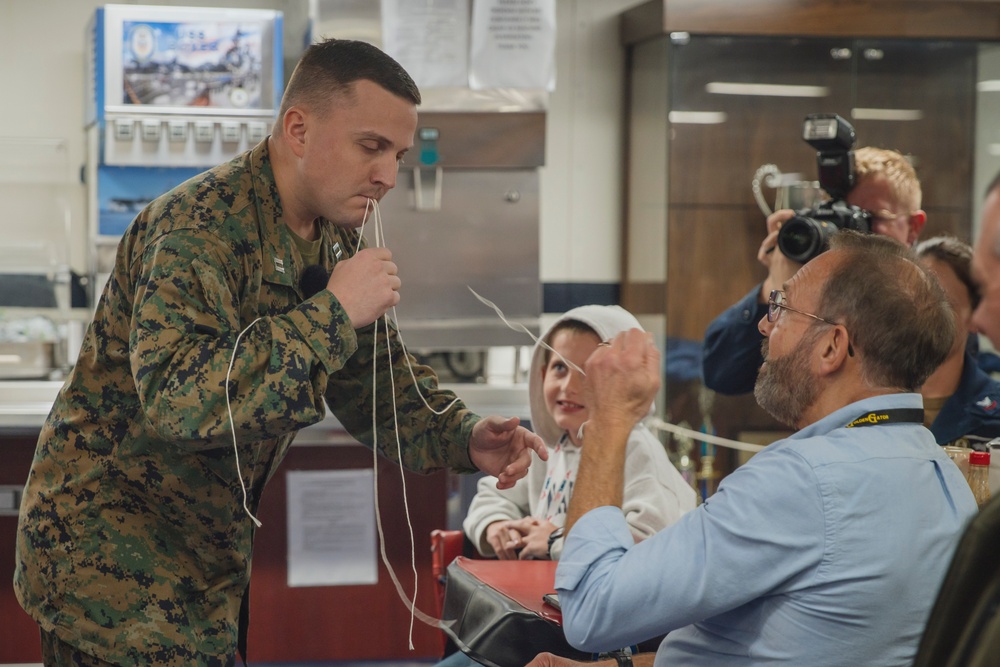 15th MEU Mobility Officer Performs Magic Show During USS Boxer Tiger Cruise