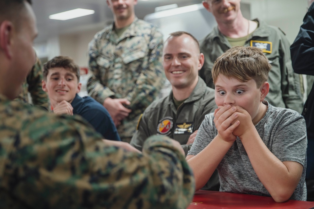 15th MEU Mobility Officer Performs Magic Show During USS Boxer Tiger Cruise