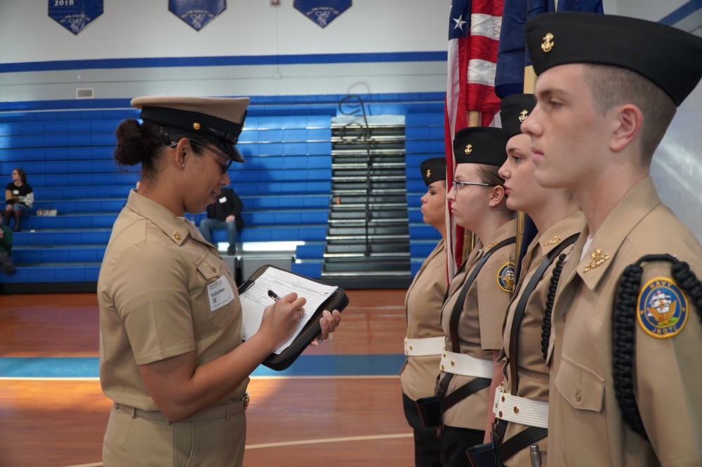 NWS Yorktown Sailors volunteer at York High School during annual NJROTC event