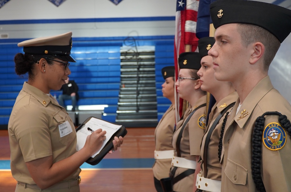 NWS Yorktown Sailors volunteer at York High School during annual NJROTC event