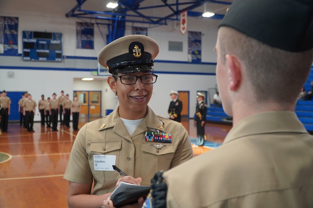 NWS Yorktown Sailors volunteer at York High School during annual NJROTC event