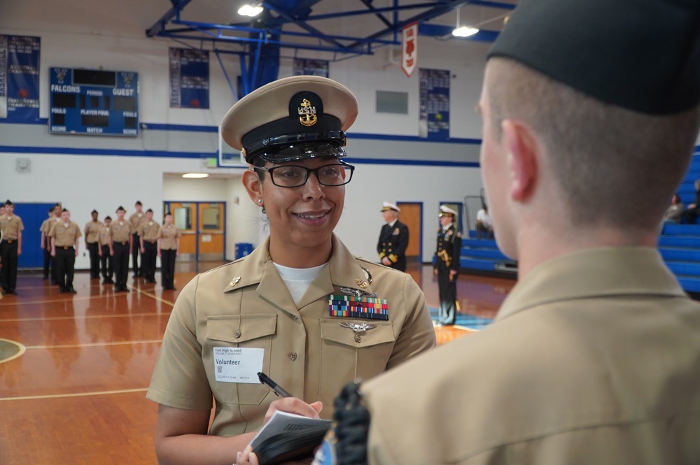 NWS Yorktown Sailors volunteer at York High School during annual NJROTC event