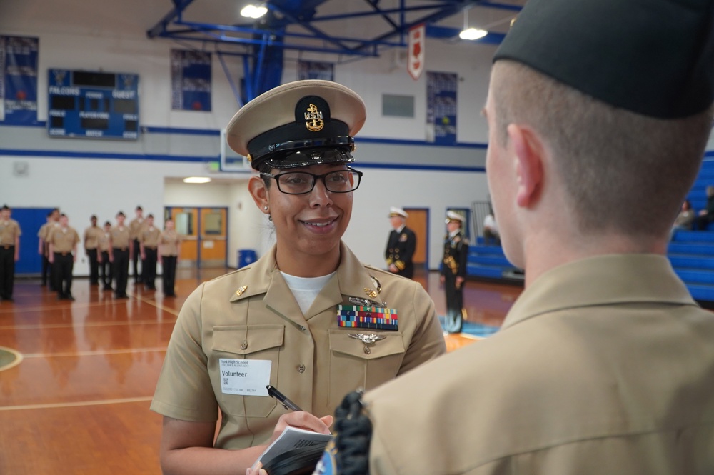 NWS Yorktown Sailors volunteer at York High School during annual NJROTC event