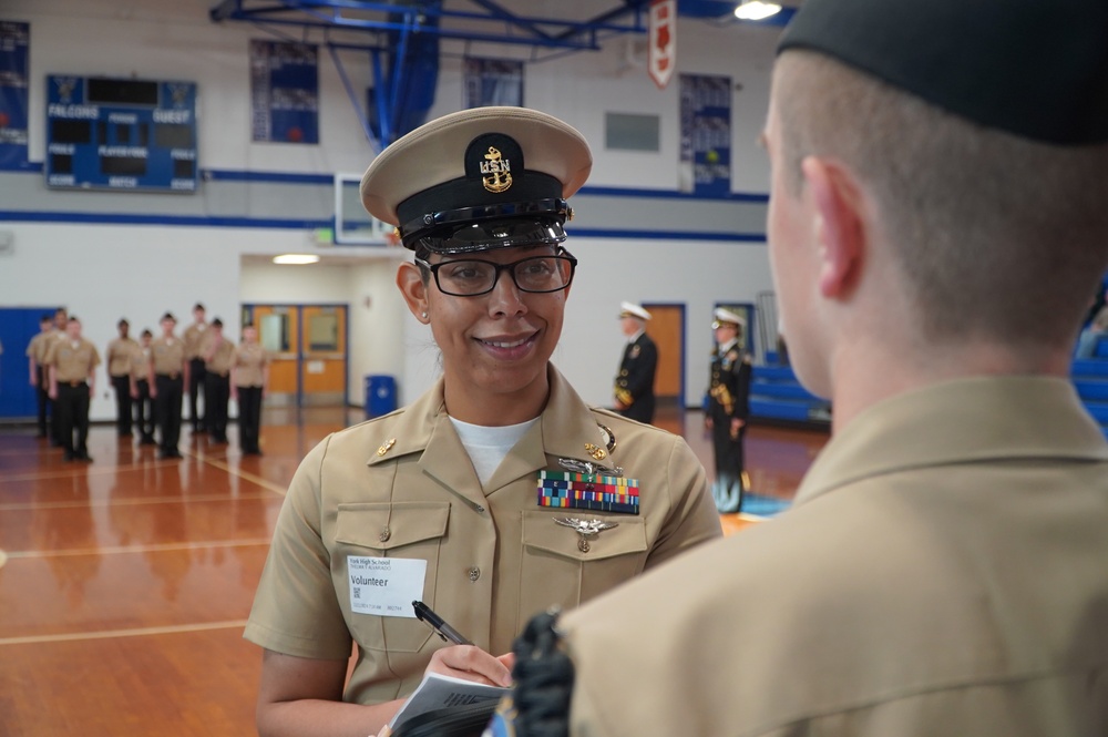 NWS Yorktown Sailors volunteer at York High School during annual NJROTC event