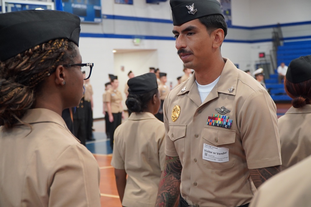 NWS Yorktown Sailors volunteer at York High School during annual NJROTC event