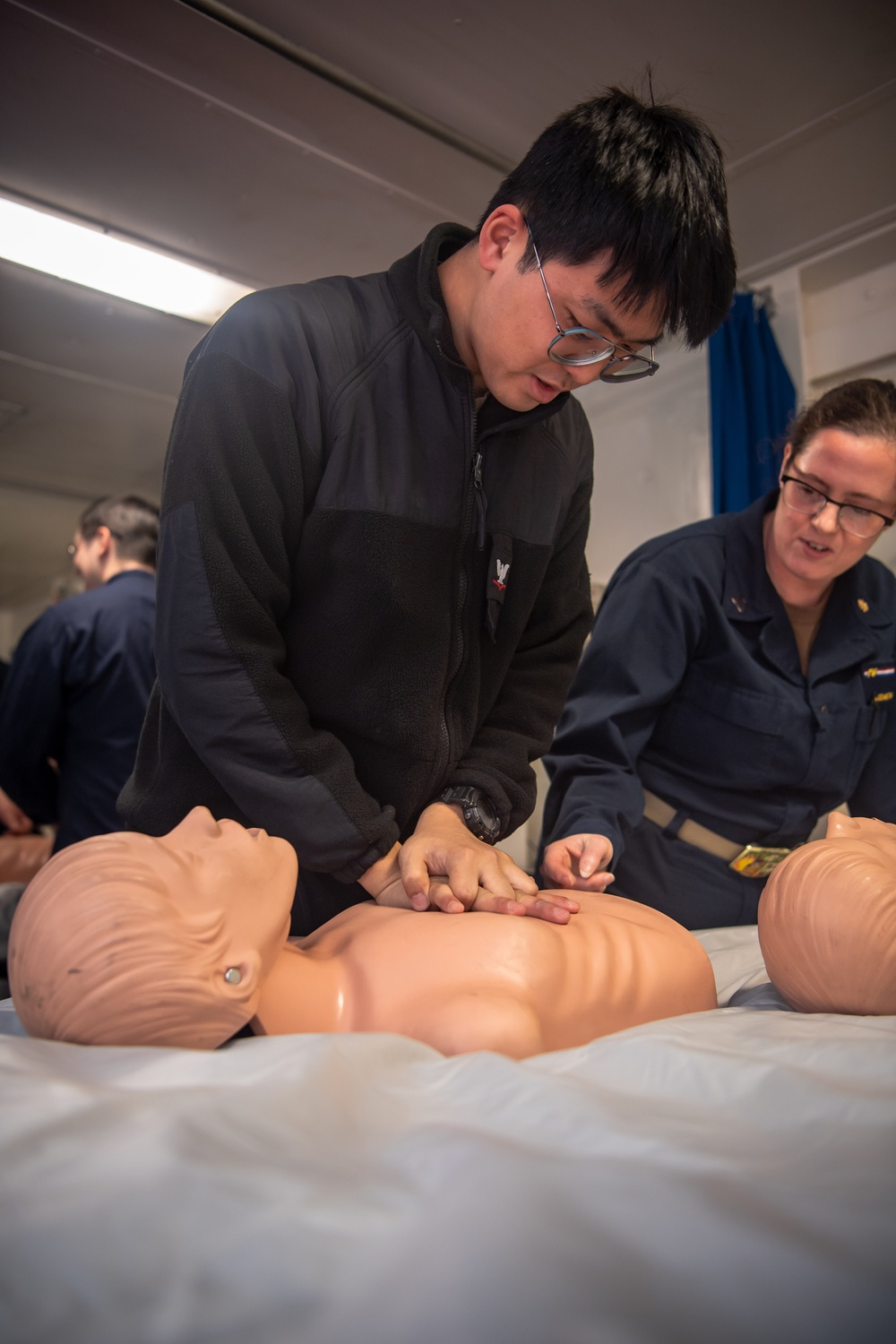 USS Ronald Reagan (CVN 76) Sailors participate in CPR training and certification