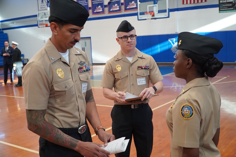 NWS Yorktown Sailors volunteer at York High School during annual NJROTC event