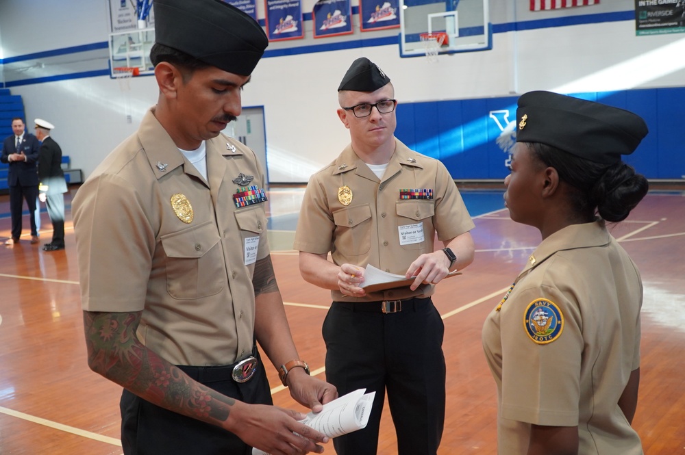 NWS Yorktown Sailors volunteer at York High School during annual NJROTC event