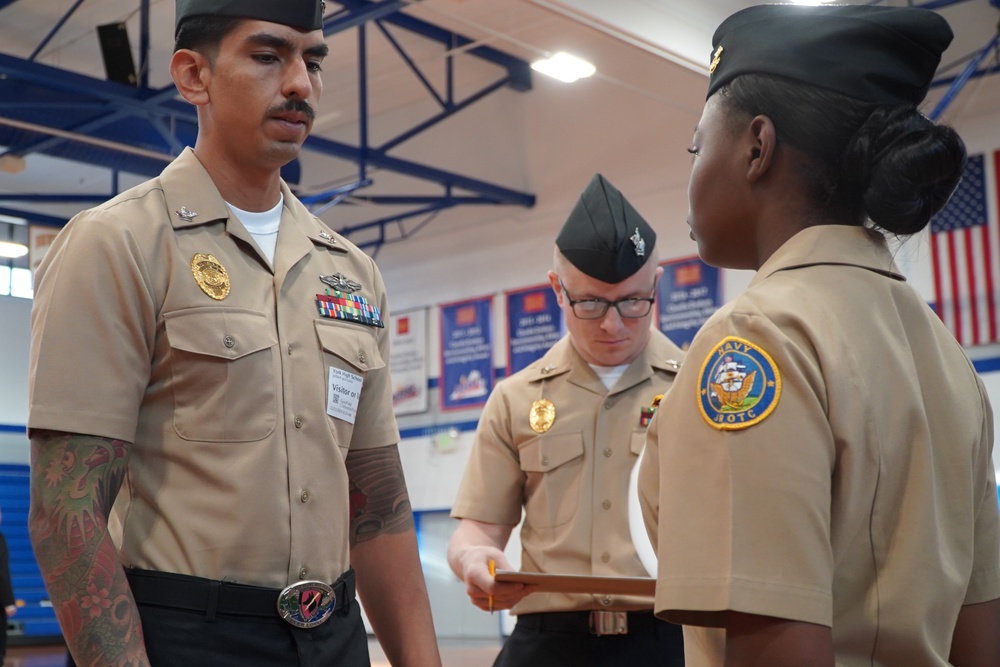 NWS Yorktown Sailors volunteer at York High School during annual NJROTC event