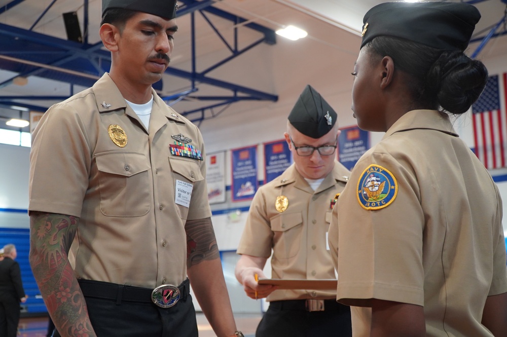 NWS Yorktown Sailors volunteer at York High School during annual NJROTC event