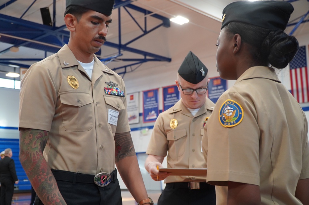 NWS Yorktown Sailors volunteer at York High School during annual NJROTC event