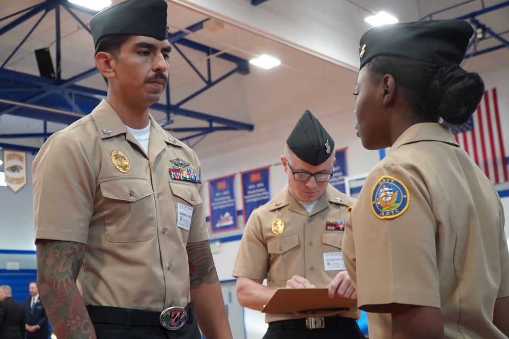 NWS Yorktown Sailors volunteer at York High School during annual NJROTC event