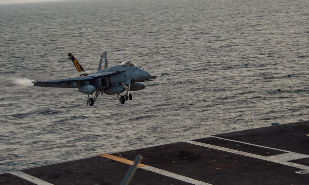 Flight Operations are conducted aboard USS Carl Vinson (CVN 70)