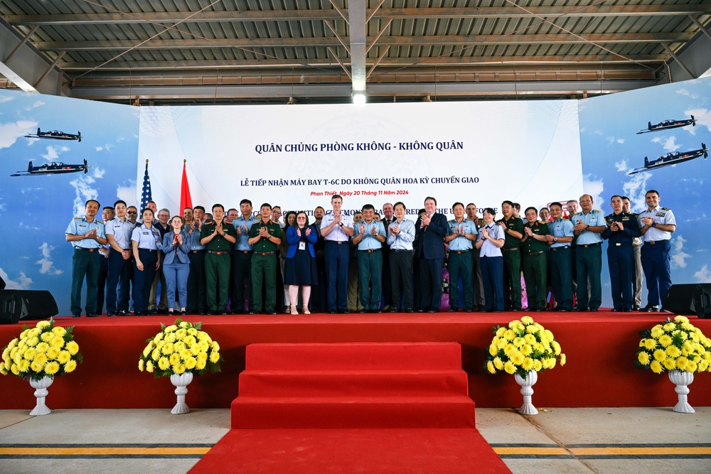 COMPACAF Historic T-6C Aircraft Delivery to Vietnam official ceremony group photo