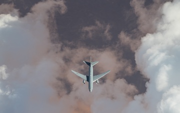 U.S. KC-135 refuels aircraft over U.S. CENTCOM