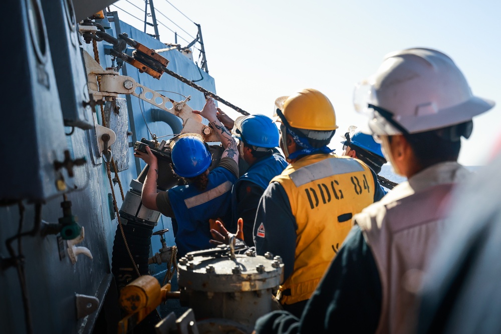 USS Bulkeley conducts a Replenishment at Sea with the NATO Oiler Catabria (A15)