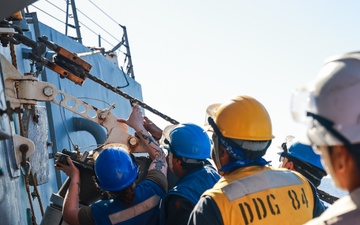 USS Bulkeley conducts a Replenishment at Sea with the NATO Oiler Catabria (A15)