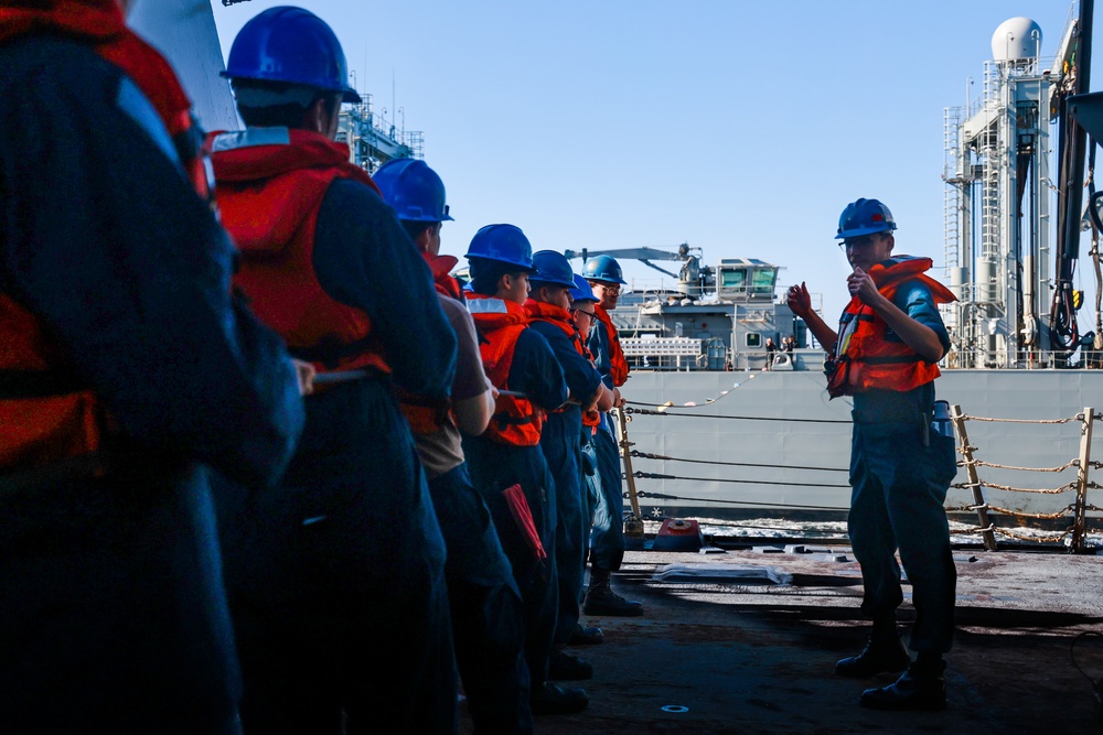 USS Bulkeley conducts a Replenishment at Sea with the NATO Oiler Catabria (A15)